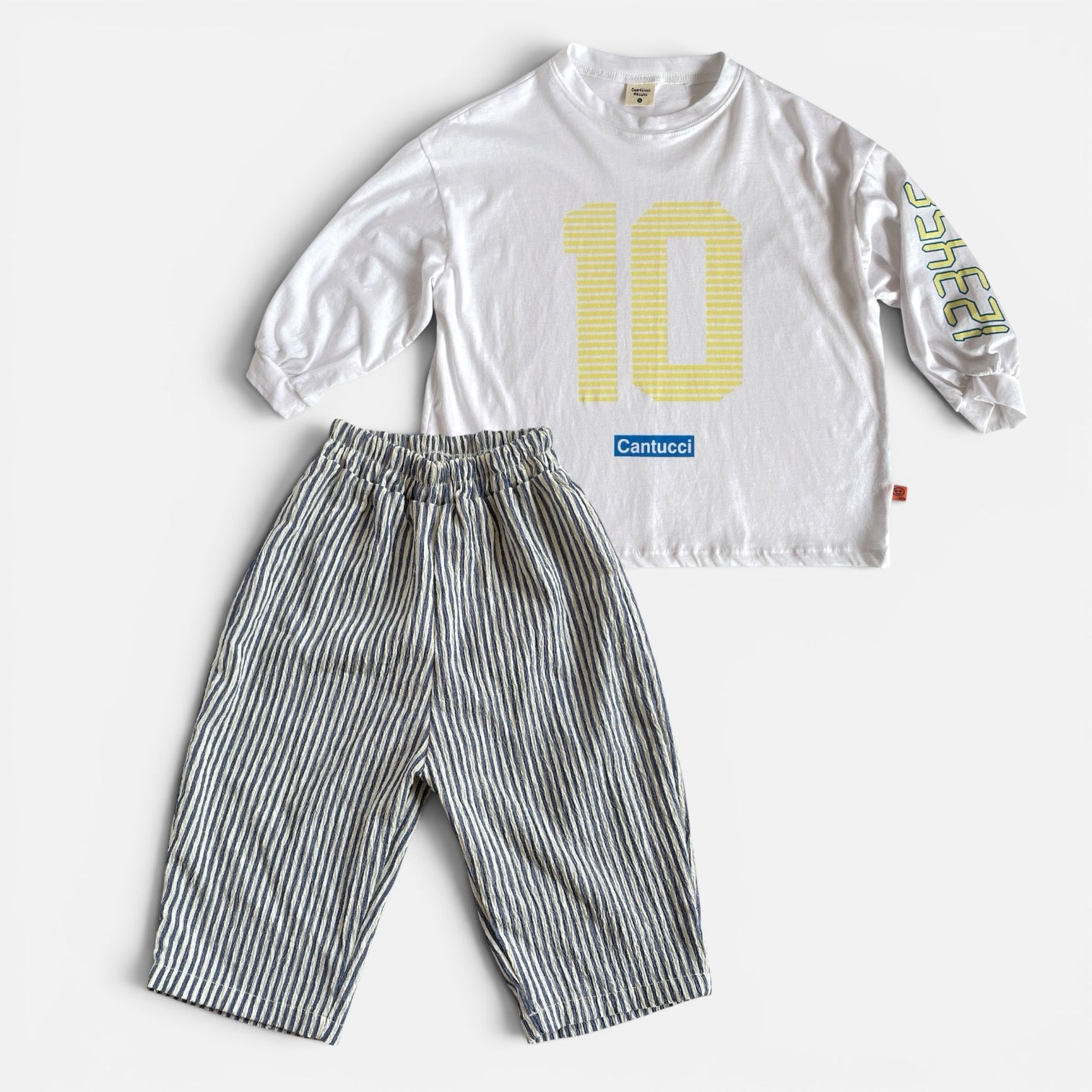 Number 10 Long Sleeve Tee in  White