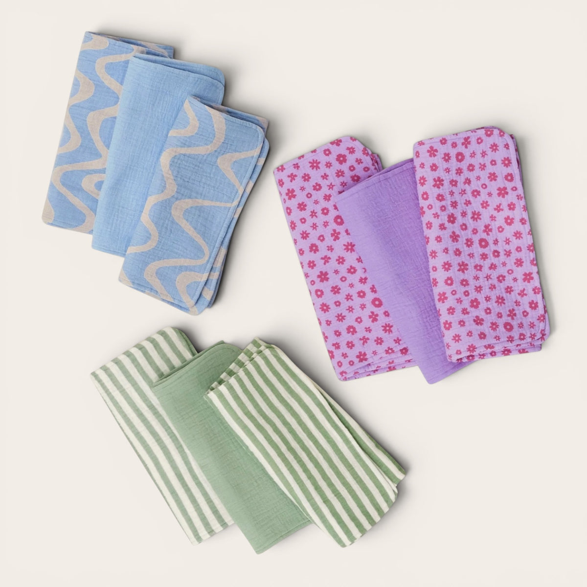 STORQ Organic Muslin Burp Cloths (3pk)