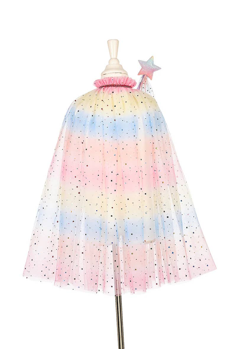 Unicorn Costume Cape Set w/ headband & wand (sz 5-7 yrs)