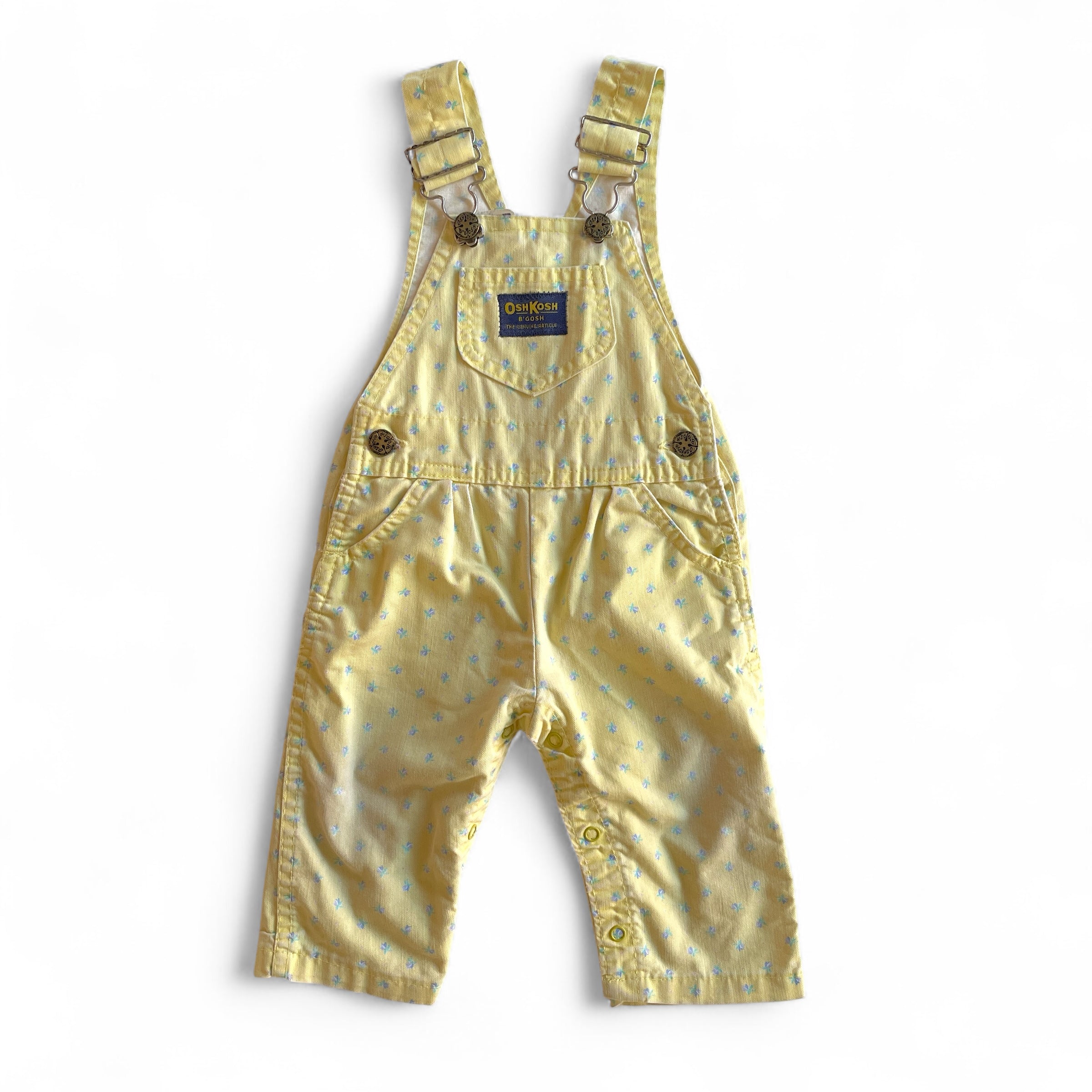 REPLAY VINTAGE - 12M - Osh Kosh Yellow & Purple Flower Overalls