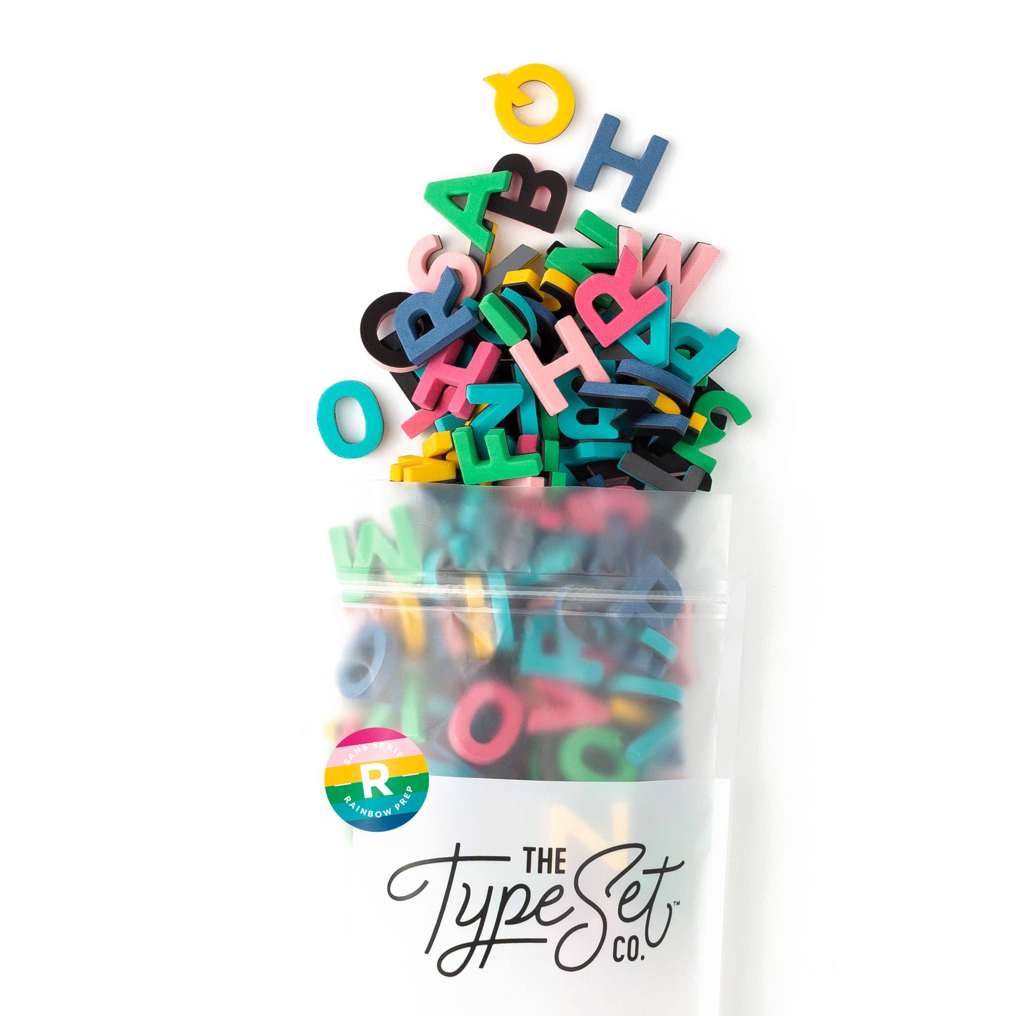 THE TYPE SET CO - 1-inch Magnetic Foam Letters : Rainbow Prep (200 pieces)