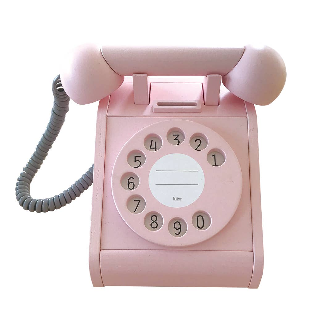 Kiko+ Retro Play Wooden Telephone: Pink