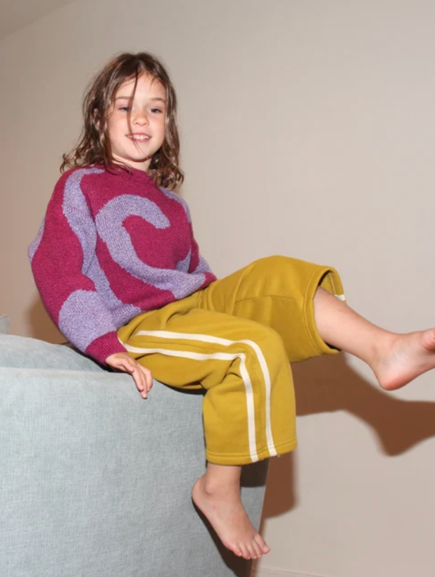 MILK TEETH Swirl Sweater in Pink & Purple