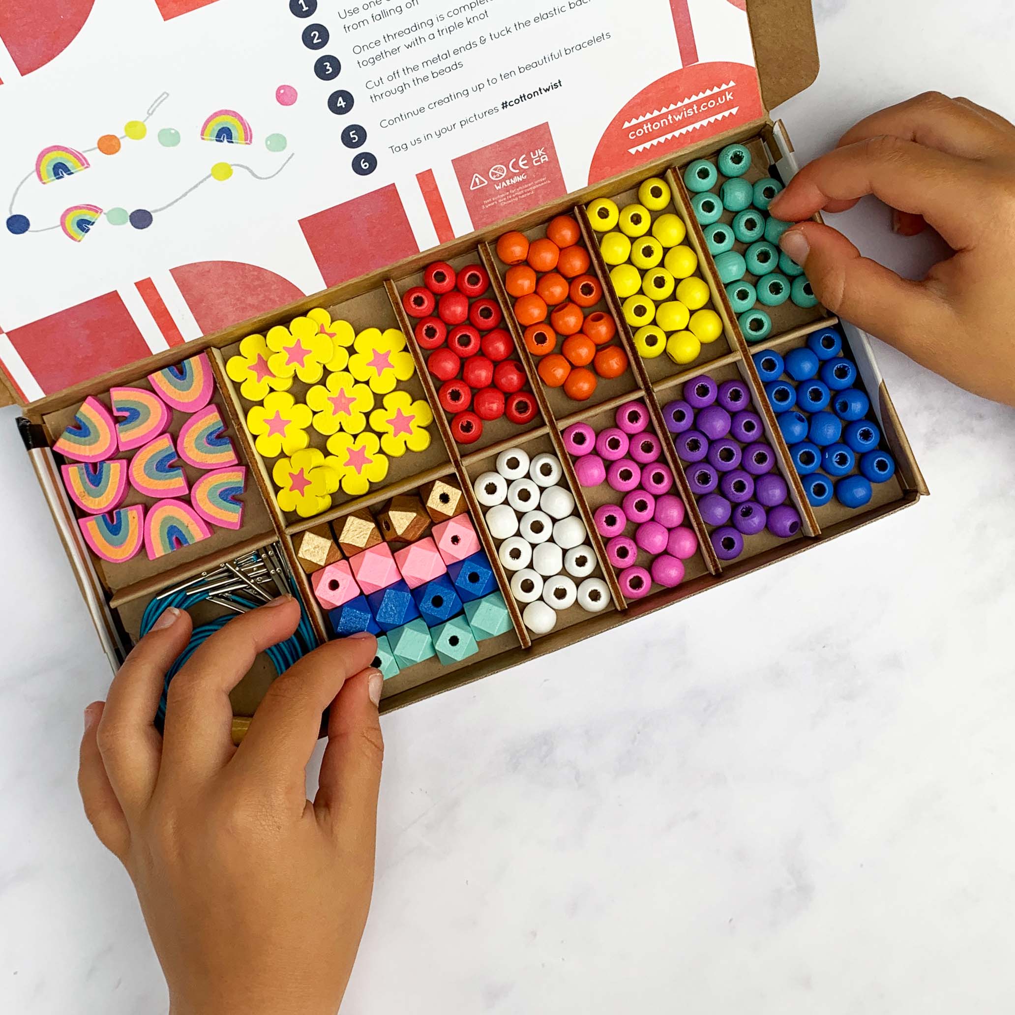 COTTON TWIST Rainbow & Flower Bracelet Making Kit