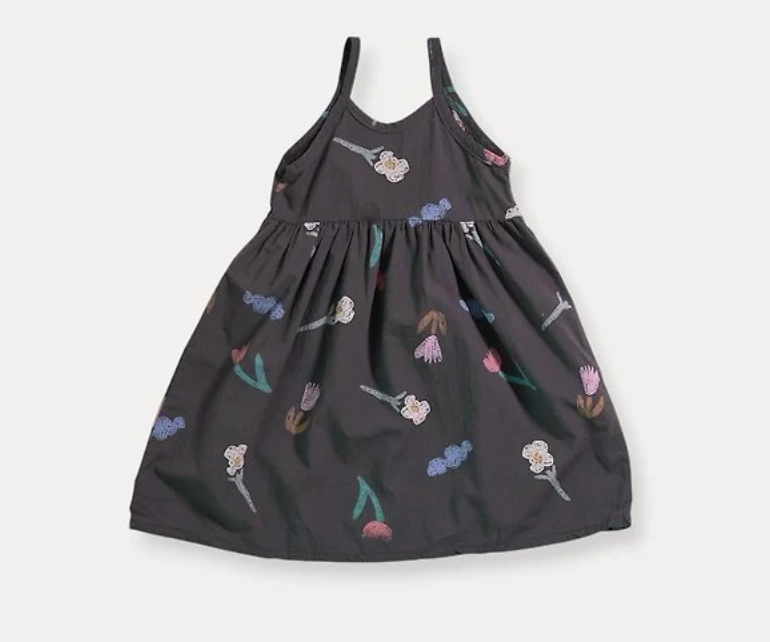 Crae Flower Strap Sundress in Charcoal