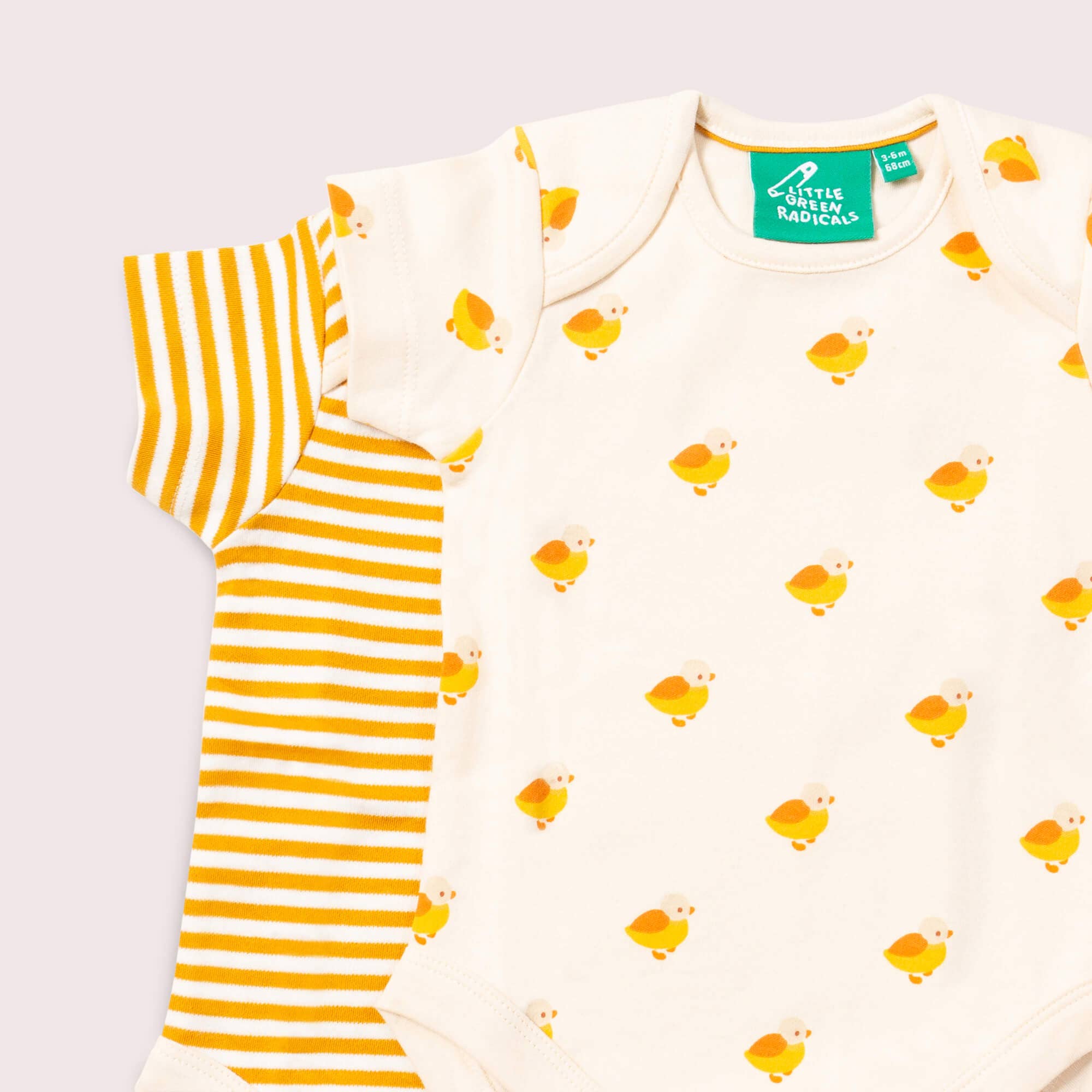 LITTLE GREEN RADICALS - Little Ducks Baby Bodysuit Set (2 Pack)