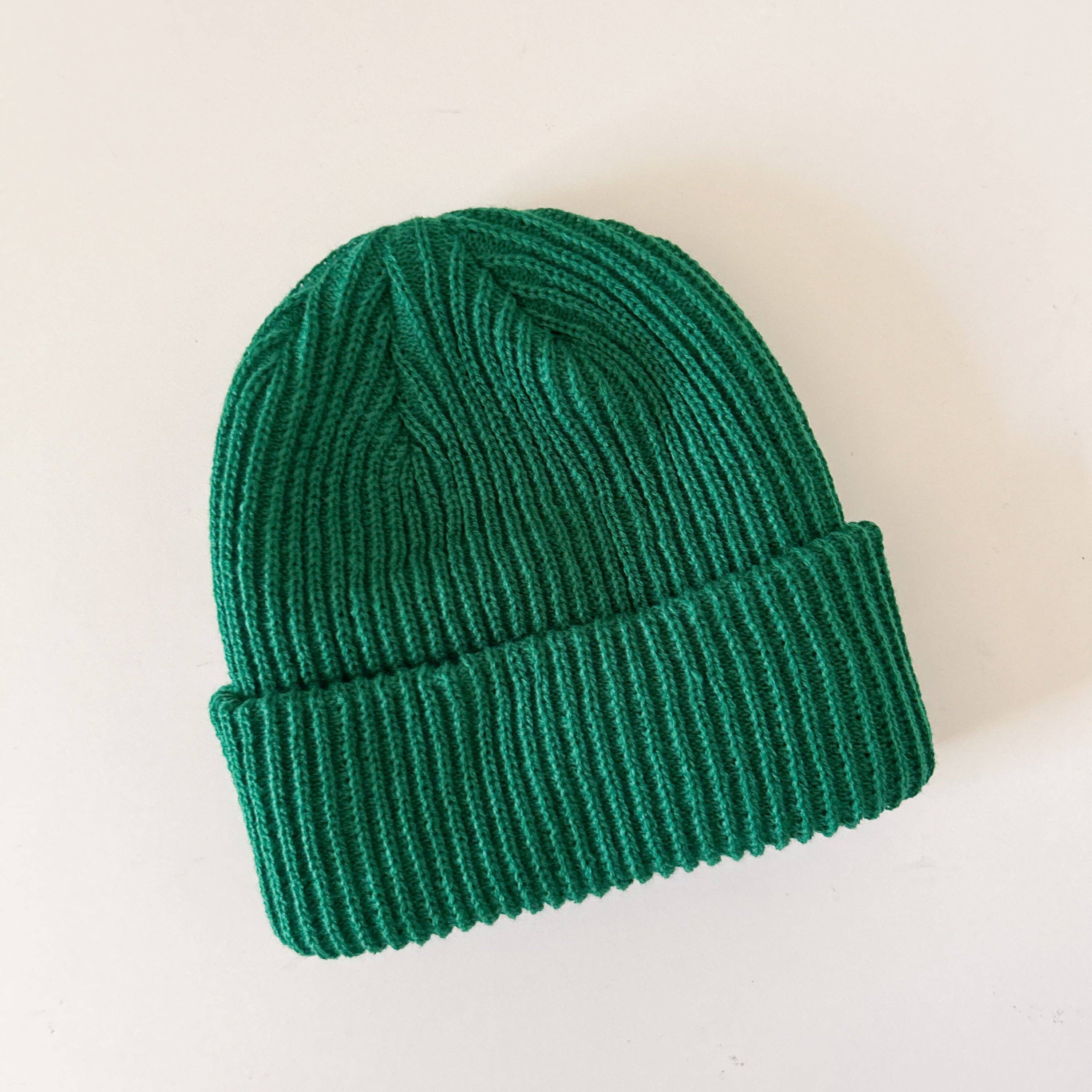 At Noon Ribbed Knit Beanie - Hunter Green