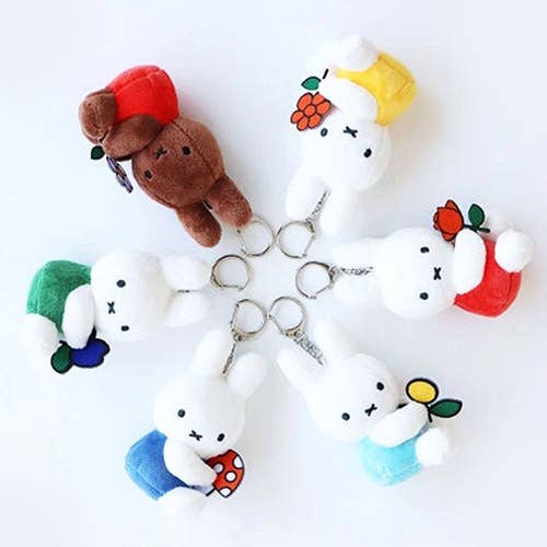 Miffy & Friends with Flower Plush Key Chain