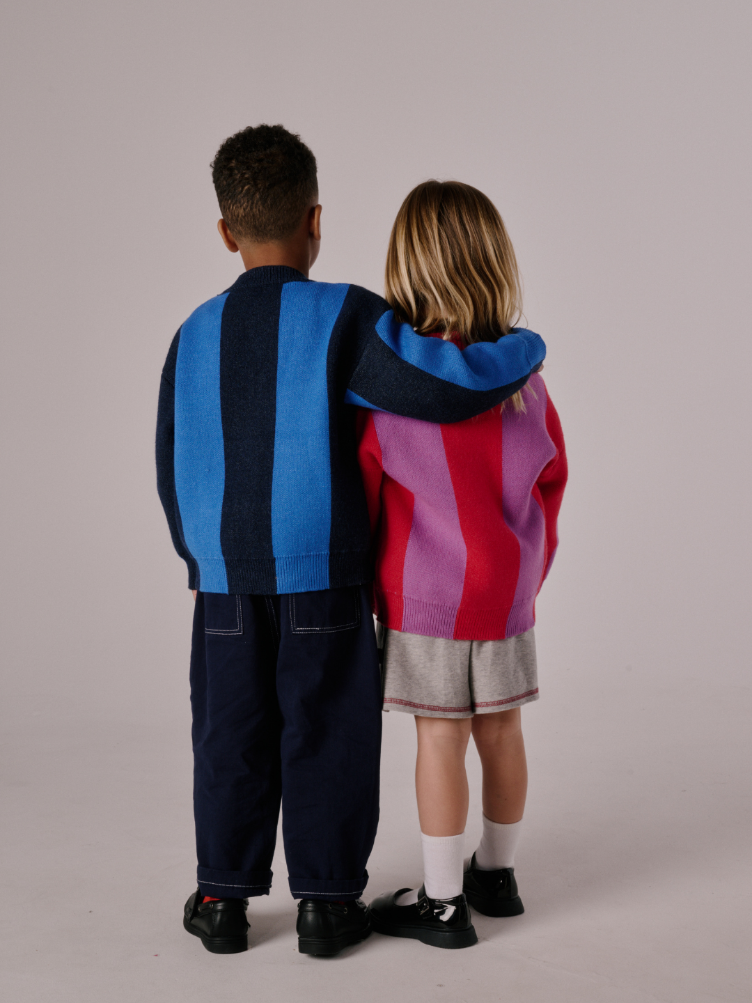 MILK TEETH Stripe Cardigan Blue