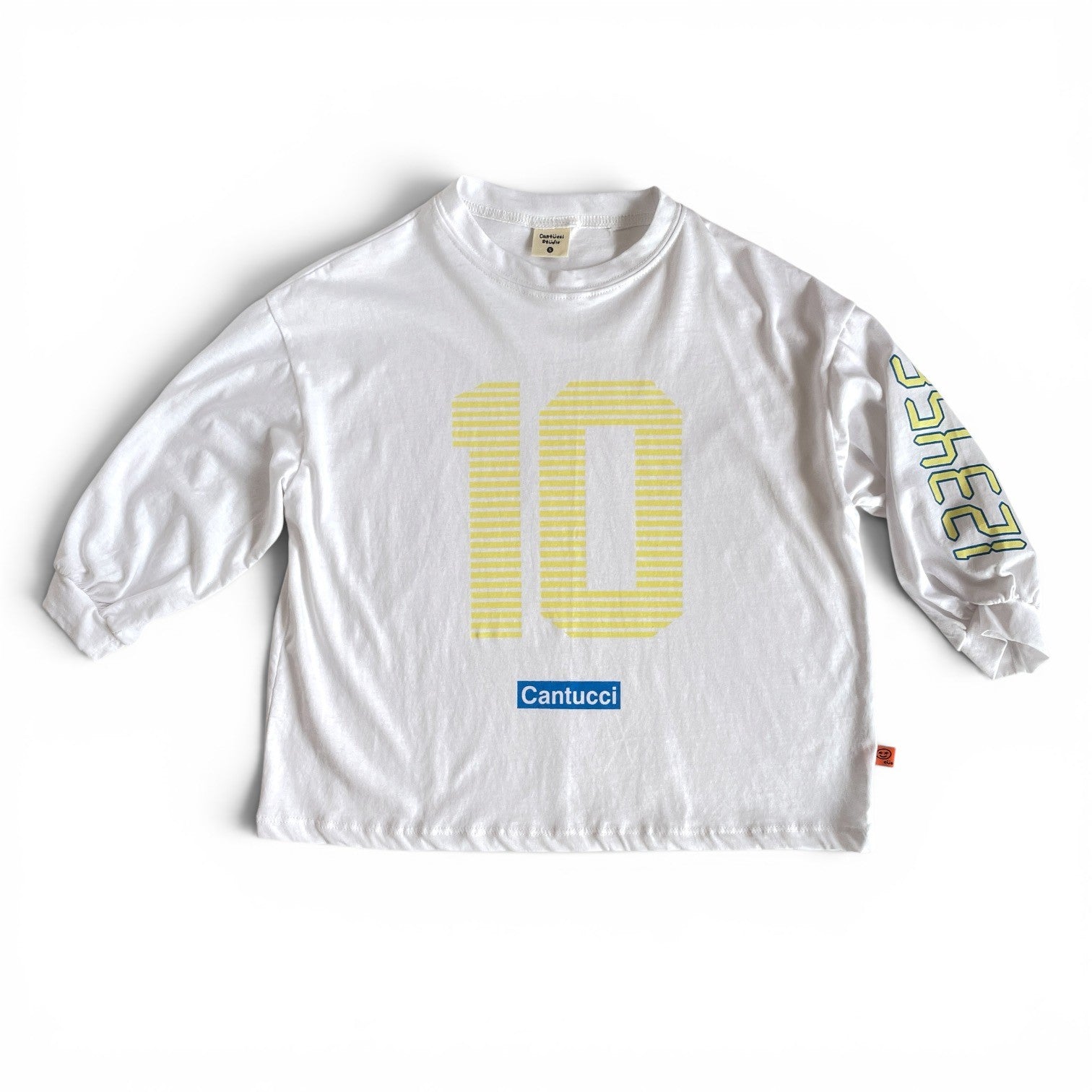 Number 10 Long Sleeve Tee in  White