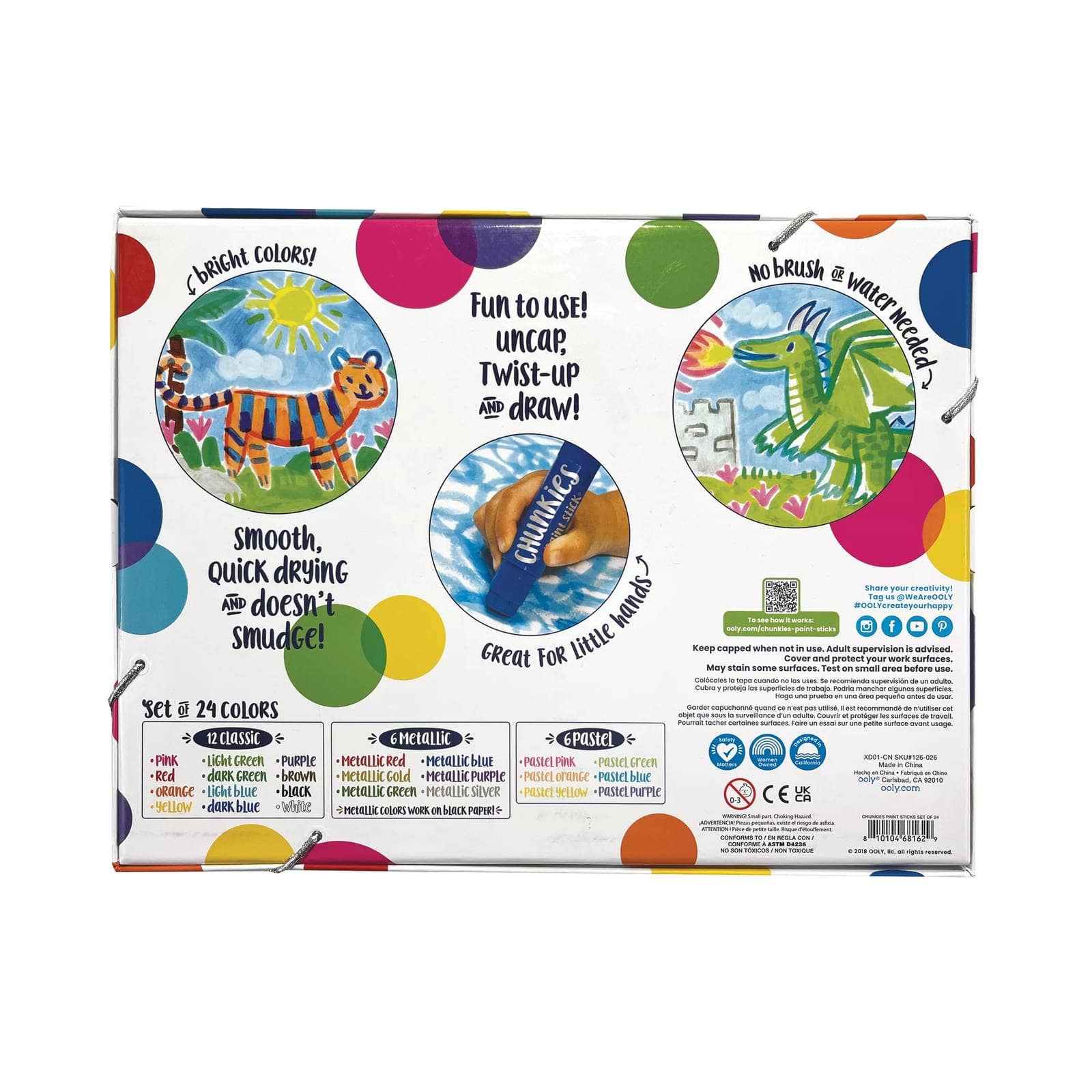 OOLY - Chunkies Paint Sticks Variety Pack - Set of 24