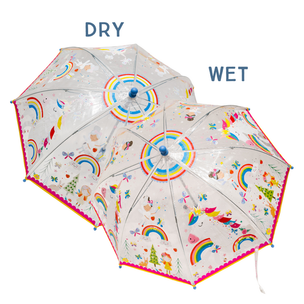 FLOSS & ROCK Rainbow Fairy Transparent Color Changing Umbrella