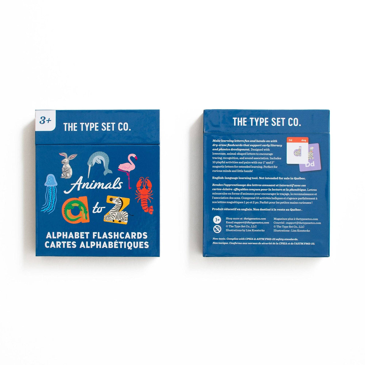 THE TYPE SET CO Animals A to Z Alphabet Flashcards