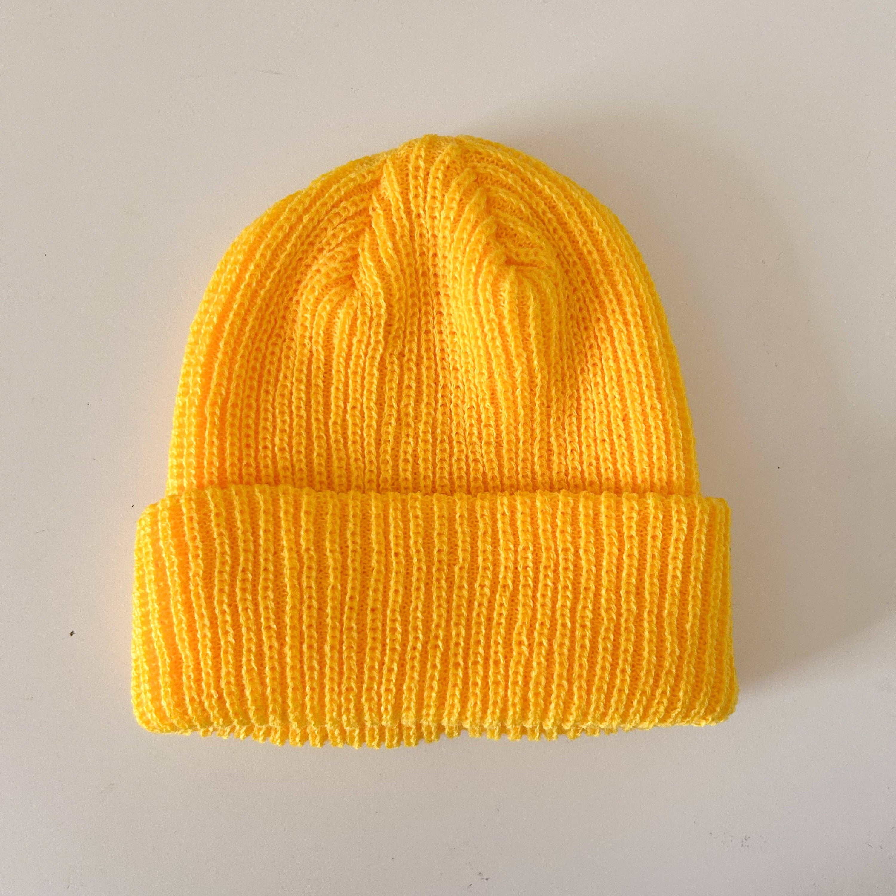 At Noon Ribbed Knit Beanie -- Yellow