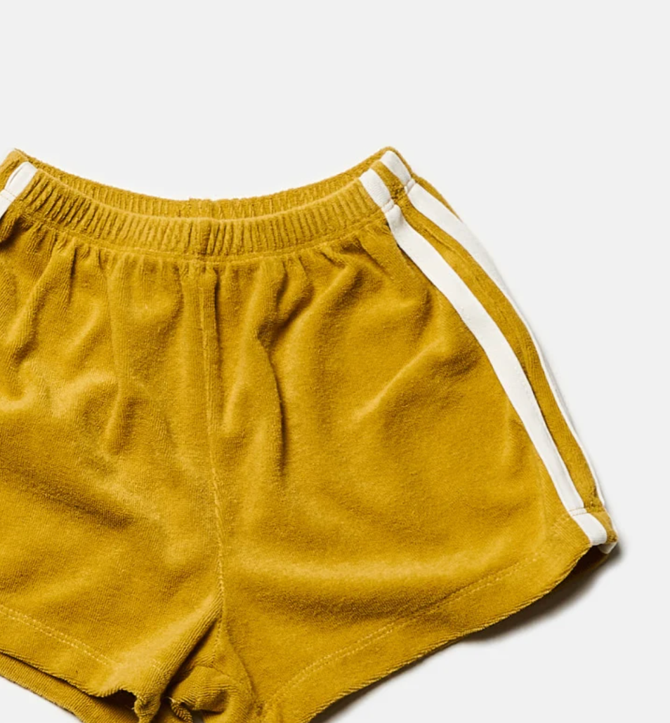Half Track Terry Shorts in Mustard
