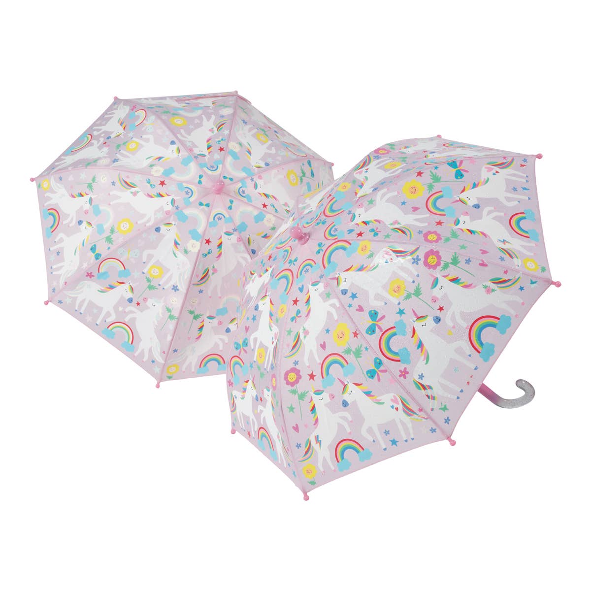 Rainbow Unicorn  Pink Colour Changing Umbrella