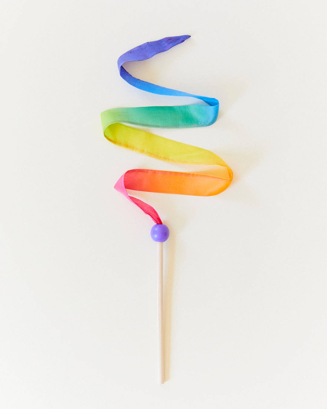 SARAH'S SILKS - Mini Silk & Wood Wand - Rainbow