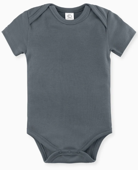 Organic Cotton Short Sleeve Bodysuit - Harbor