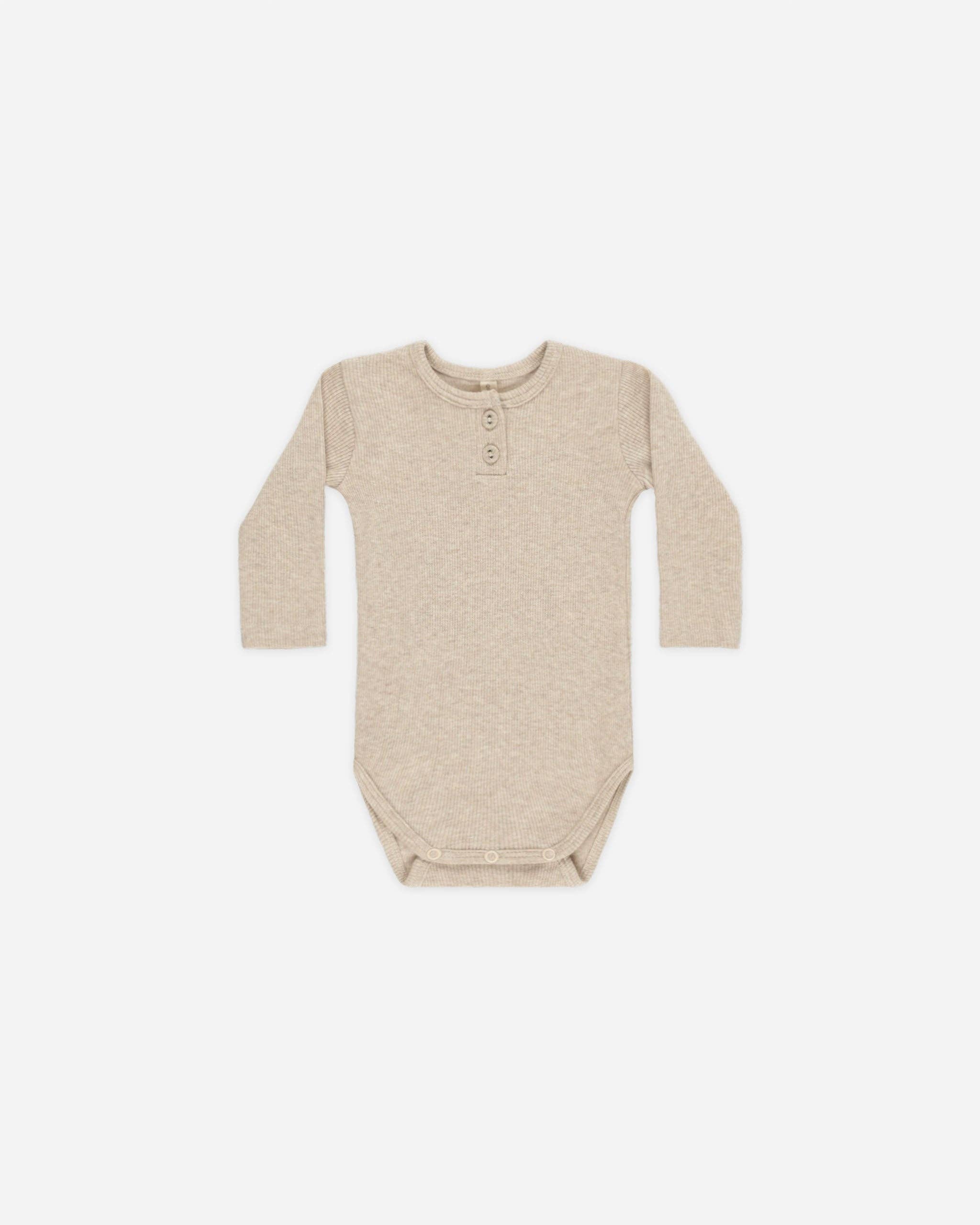 QUINCY MAE Taupe Ribbed Long Sleeve Set