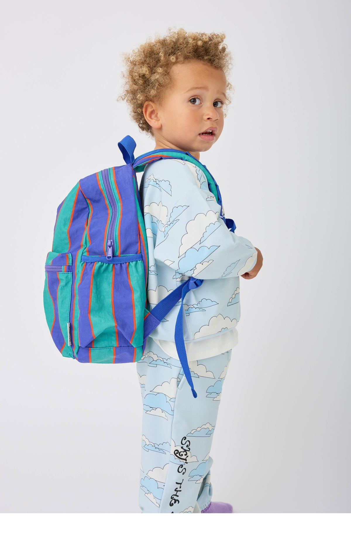 STORQ Cool Kid Backpack - Navy & Green Stripe