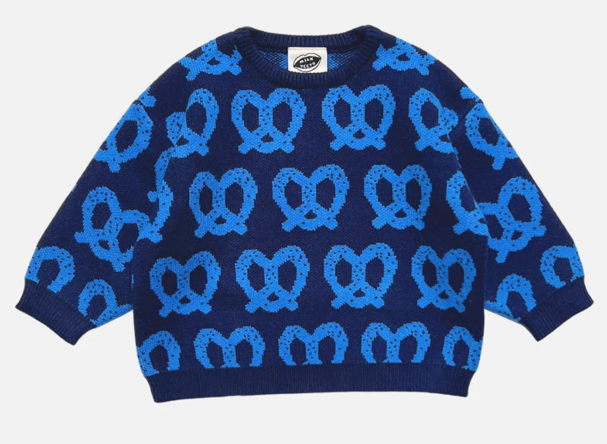 MILK TEETH Pretzel Sweater Blue
