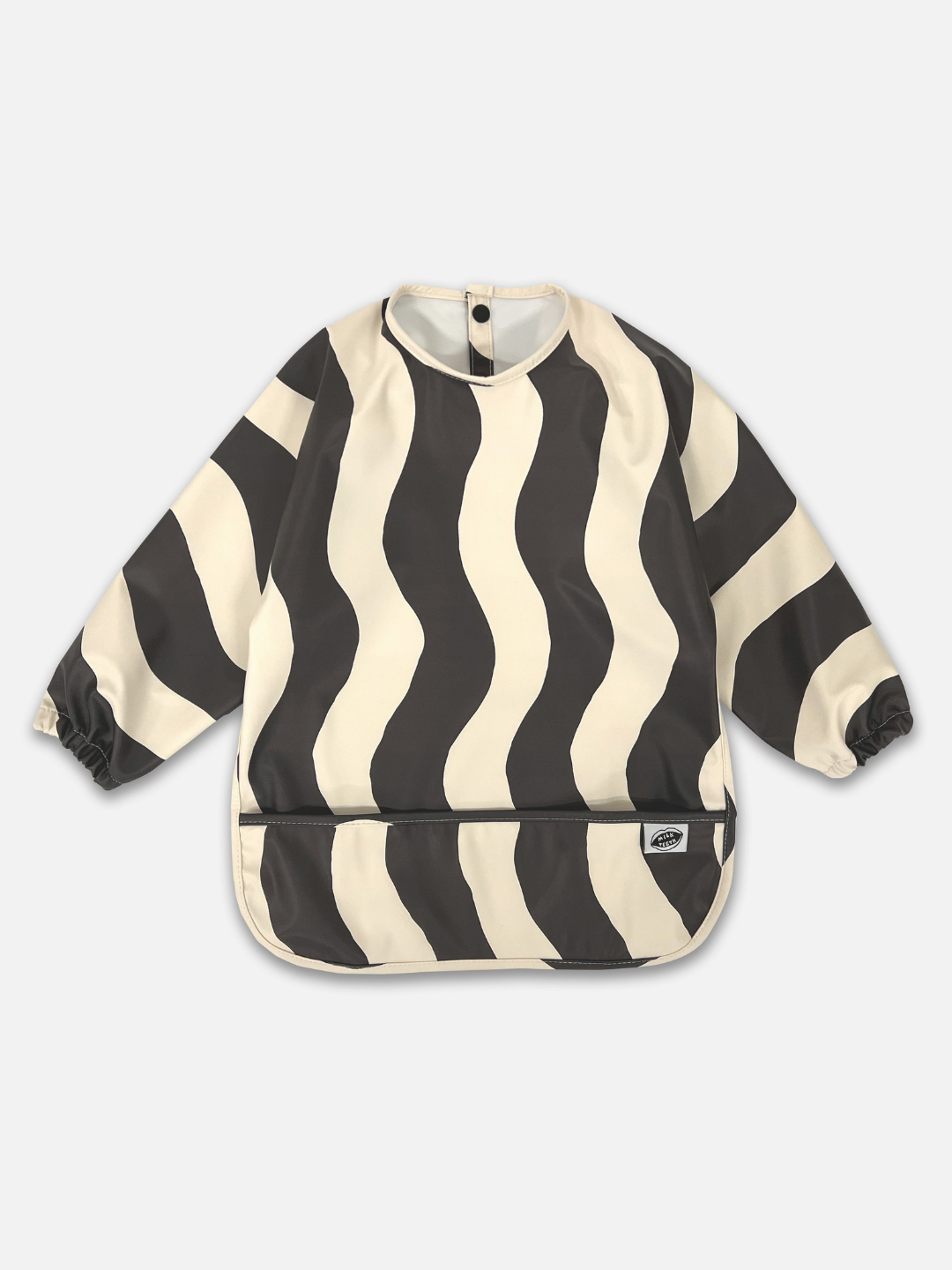 MILK TEETH Smock Bib Black Waves