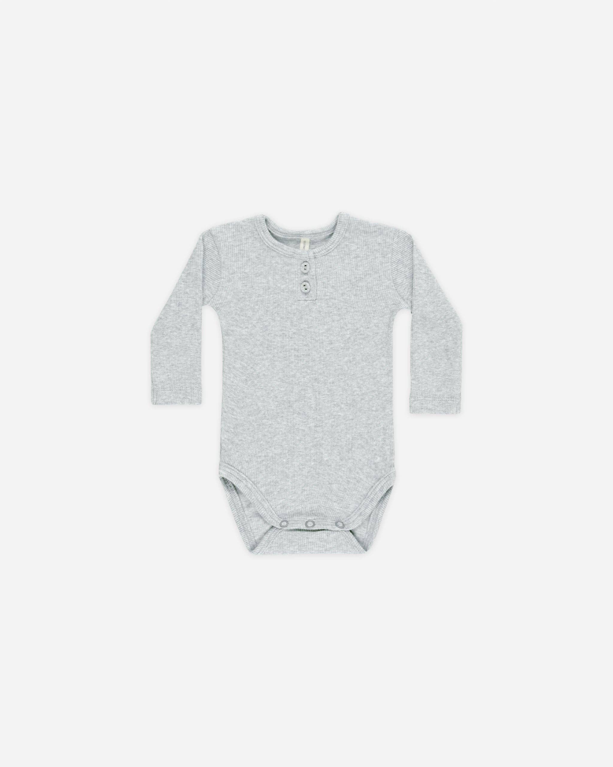 QUINCY MAE Dusty Blue Ribbed Long Sleeve Set