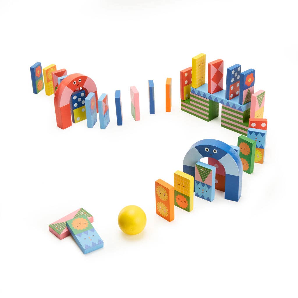 KIDOKI Topple Twist Wood Dominoes