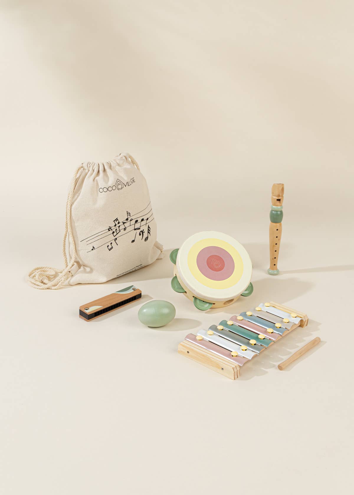 COCO VILLAGE Wooden Musical Instruments Playset