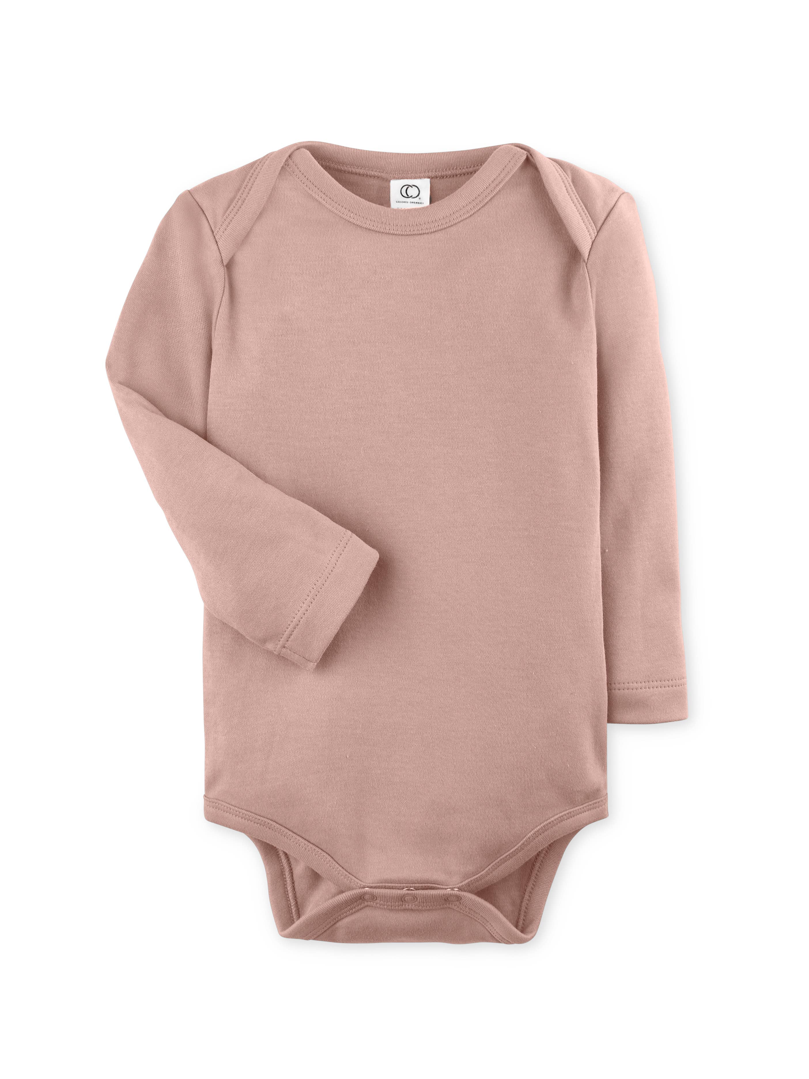Organic Cotton Long Sleeve Bodysuit - Blush