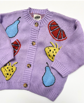 MILK TEETH Purple Fruit Cotton Knit Baby Set