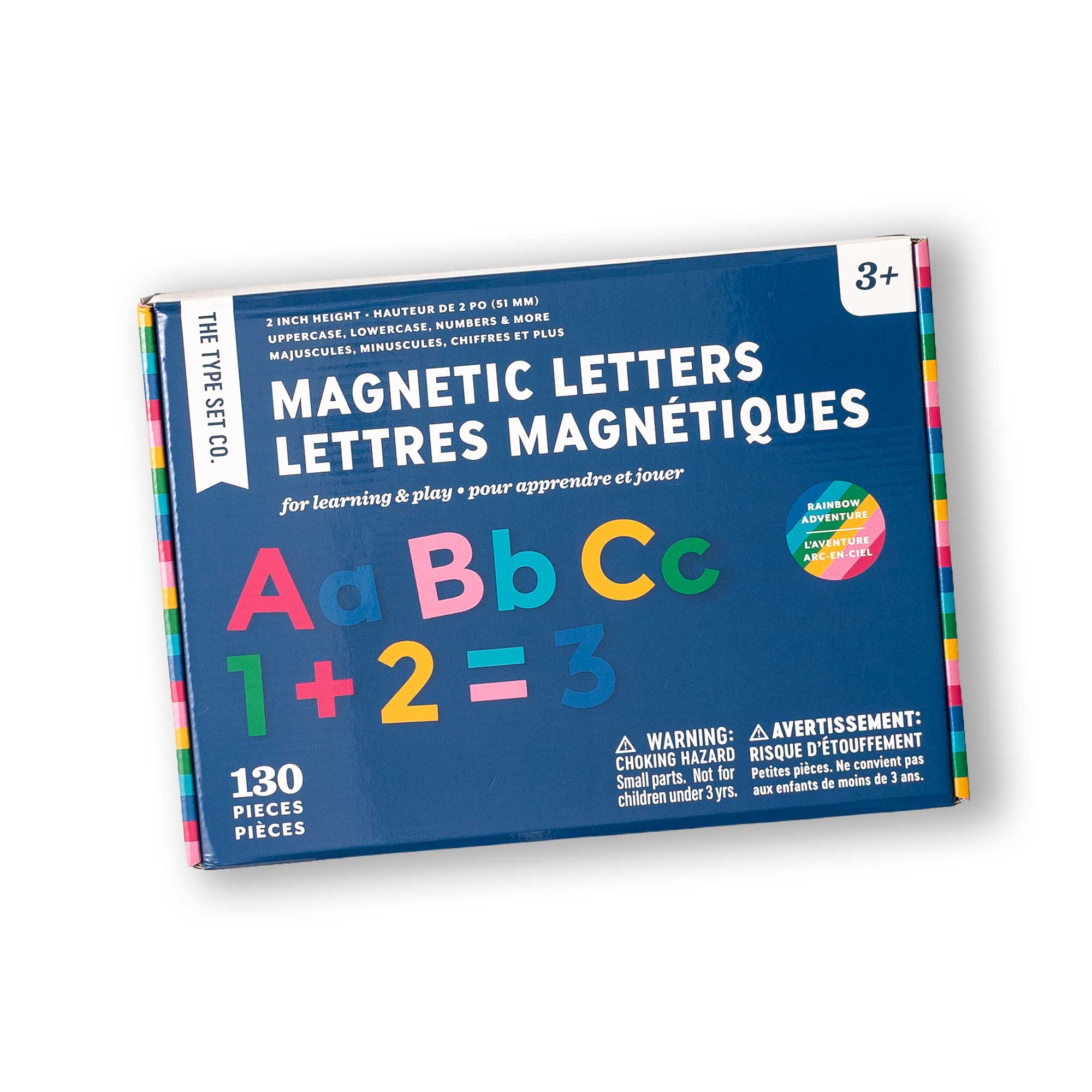 THE TYPE SET CO  2" Rainbow Magnetic Letters & Numbers (130pc)