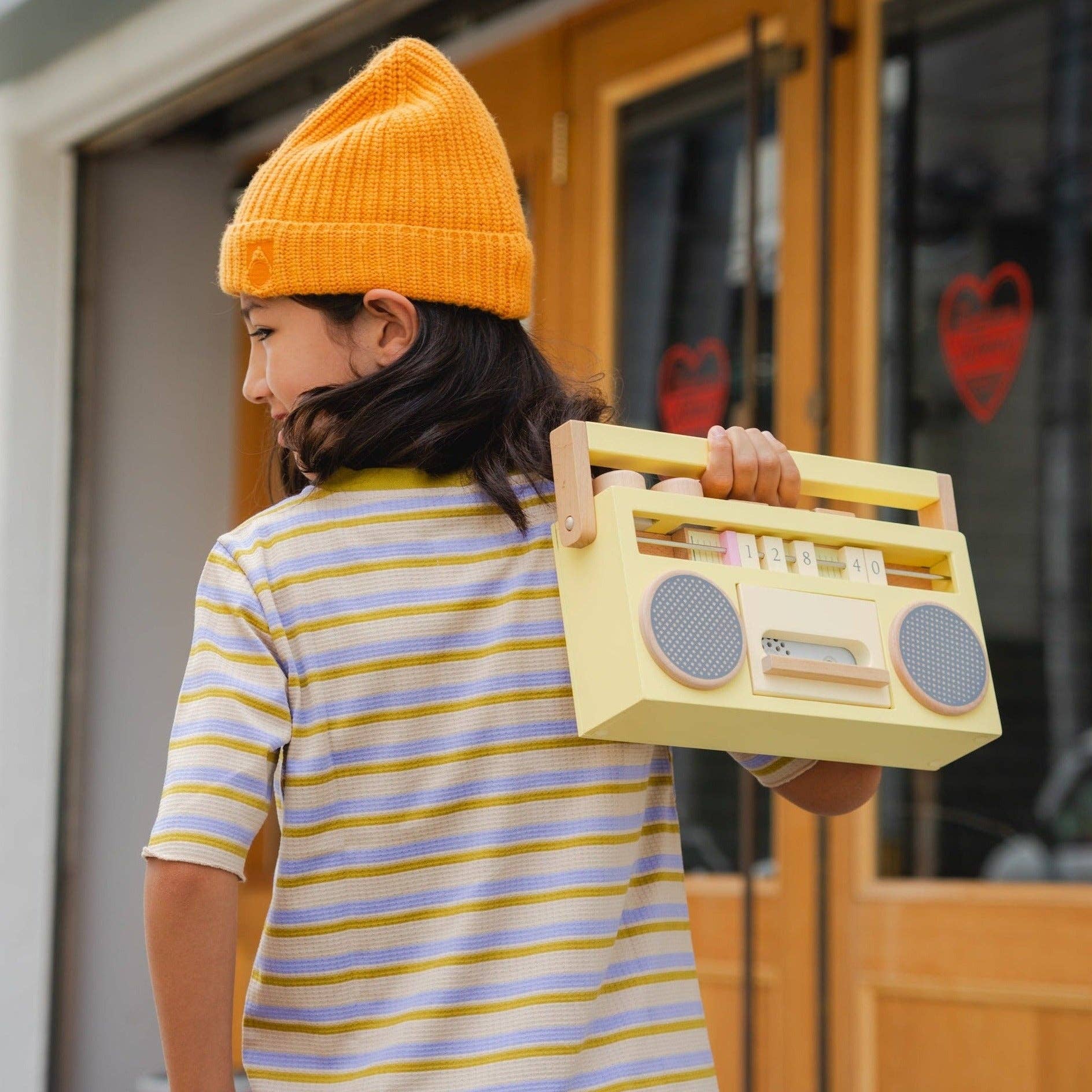 KIKO+ Wooden Tape Recorder ラジカセ: Yellow