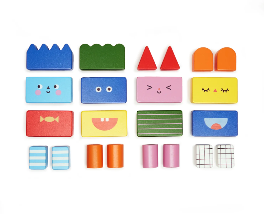 KIDOKI Stack & Mix Wooden Building Blocks