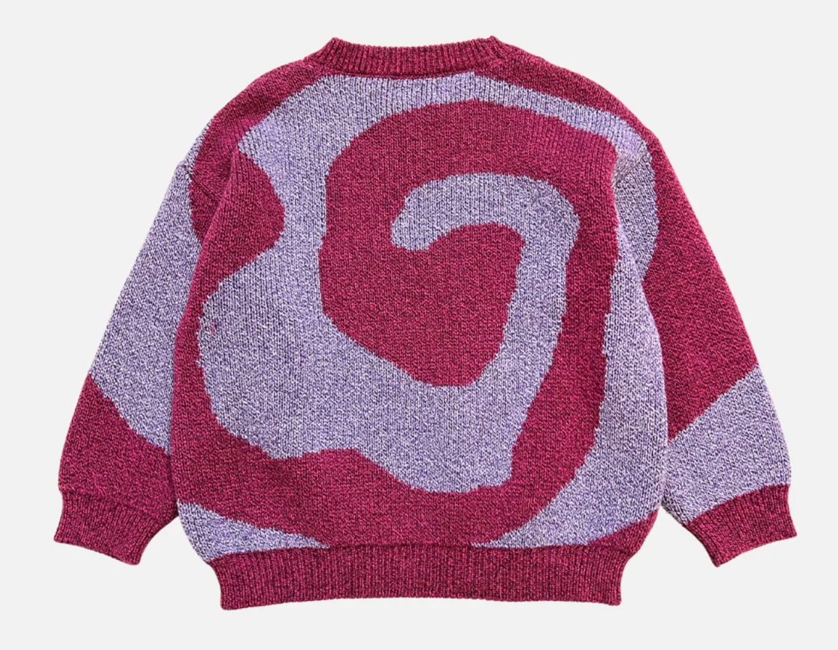 MILK TEETH Swirl Sweater in Pink & Purple