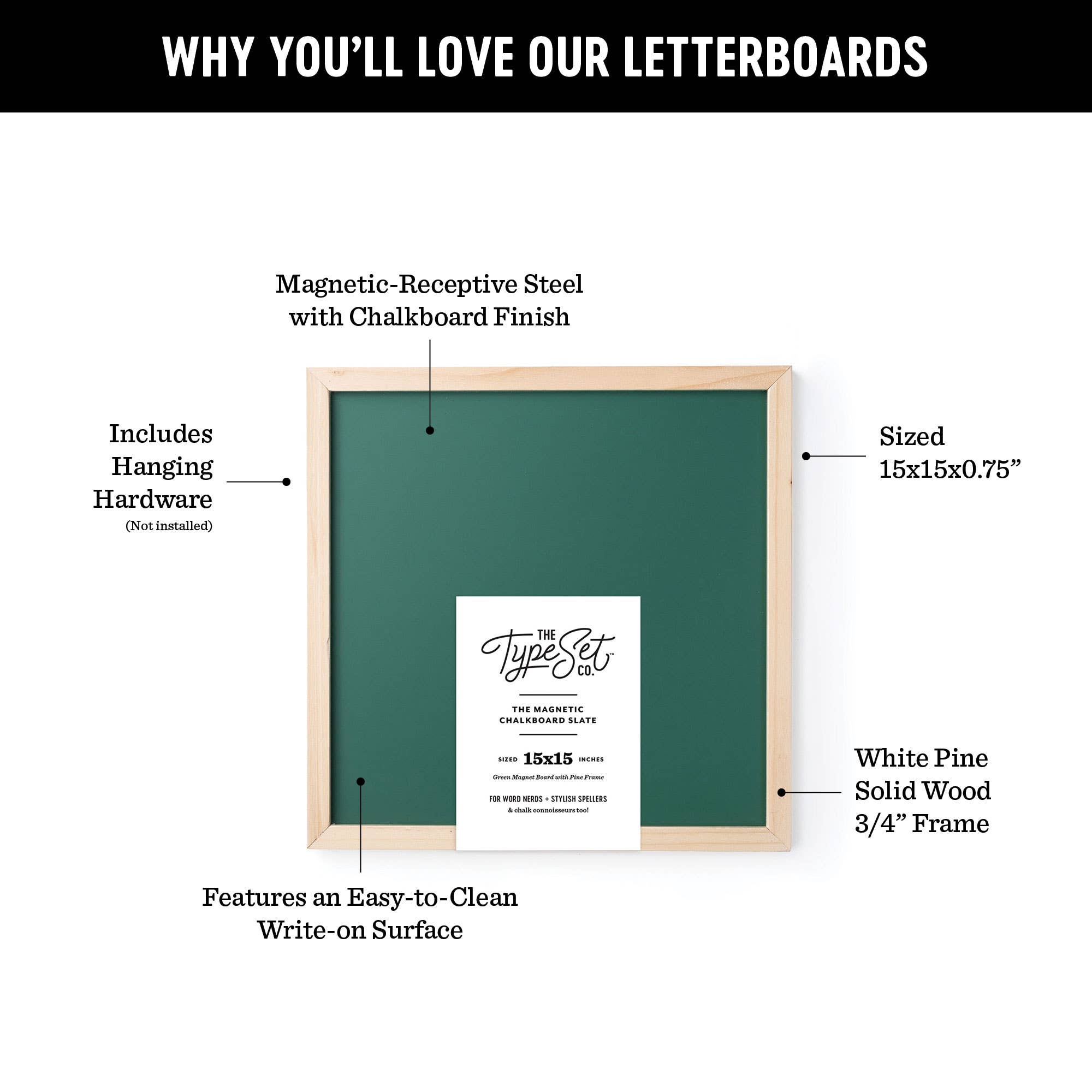 15x15 inch Green Magnetic Chalkboard