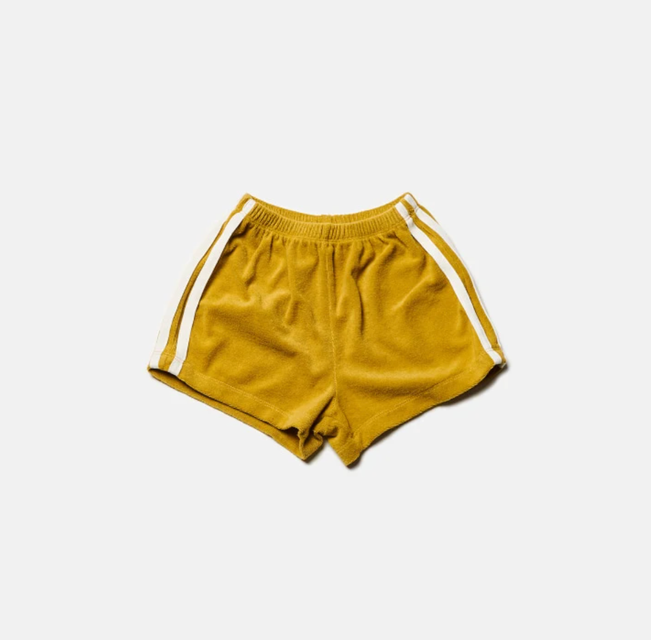 Half Track Terry Shorts in Mustard