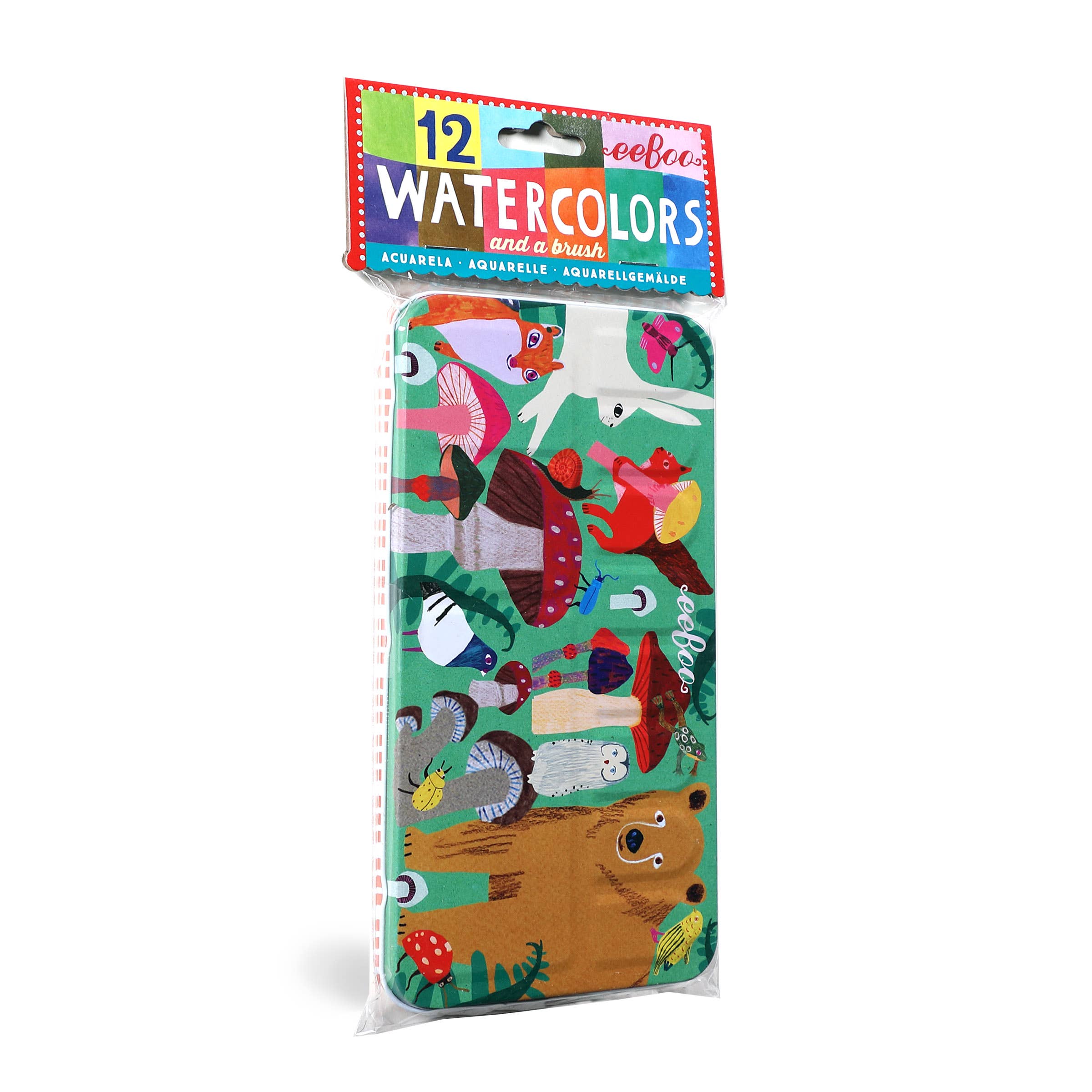 Woodland Mushroom Watercolor Paint Tin
