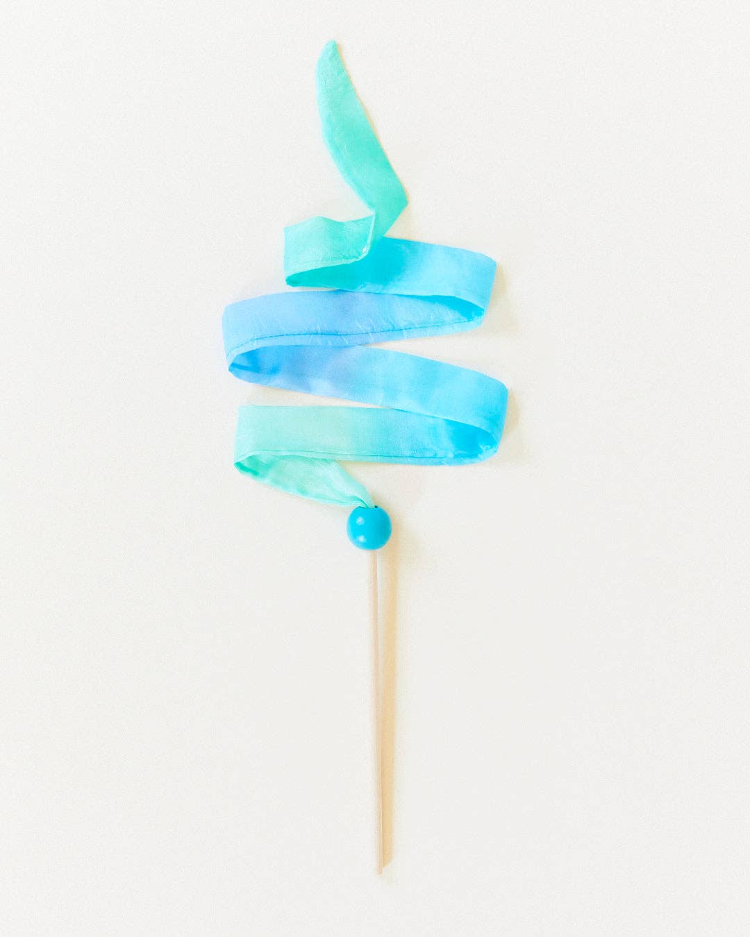 SARAH'S SILKS - Mini Sea Streamer - Natural Silk & Birch Wood Wand