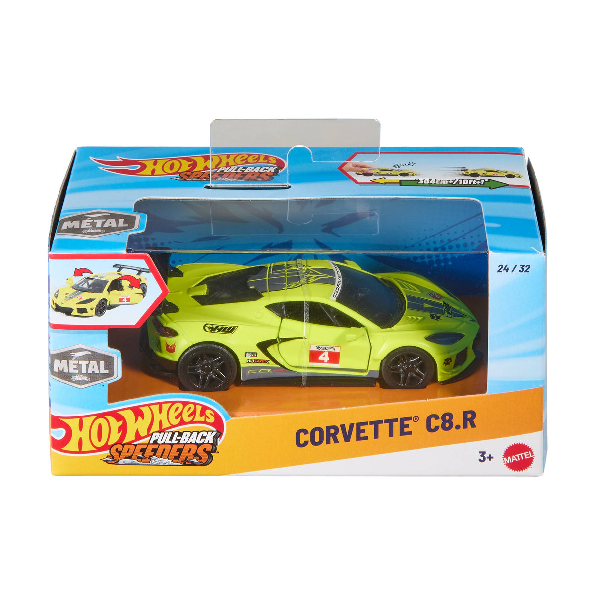 Hot Wheels Pull-Back Vehicles - Corvette C8.R