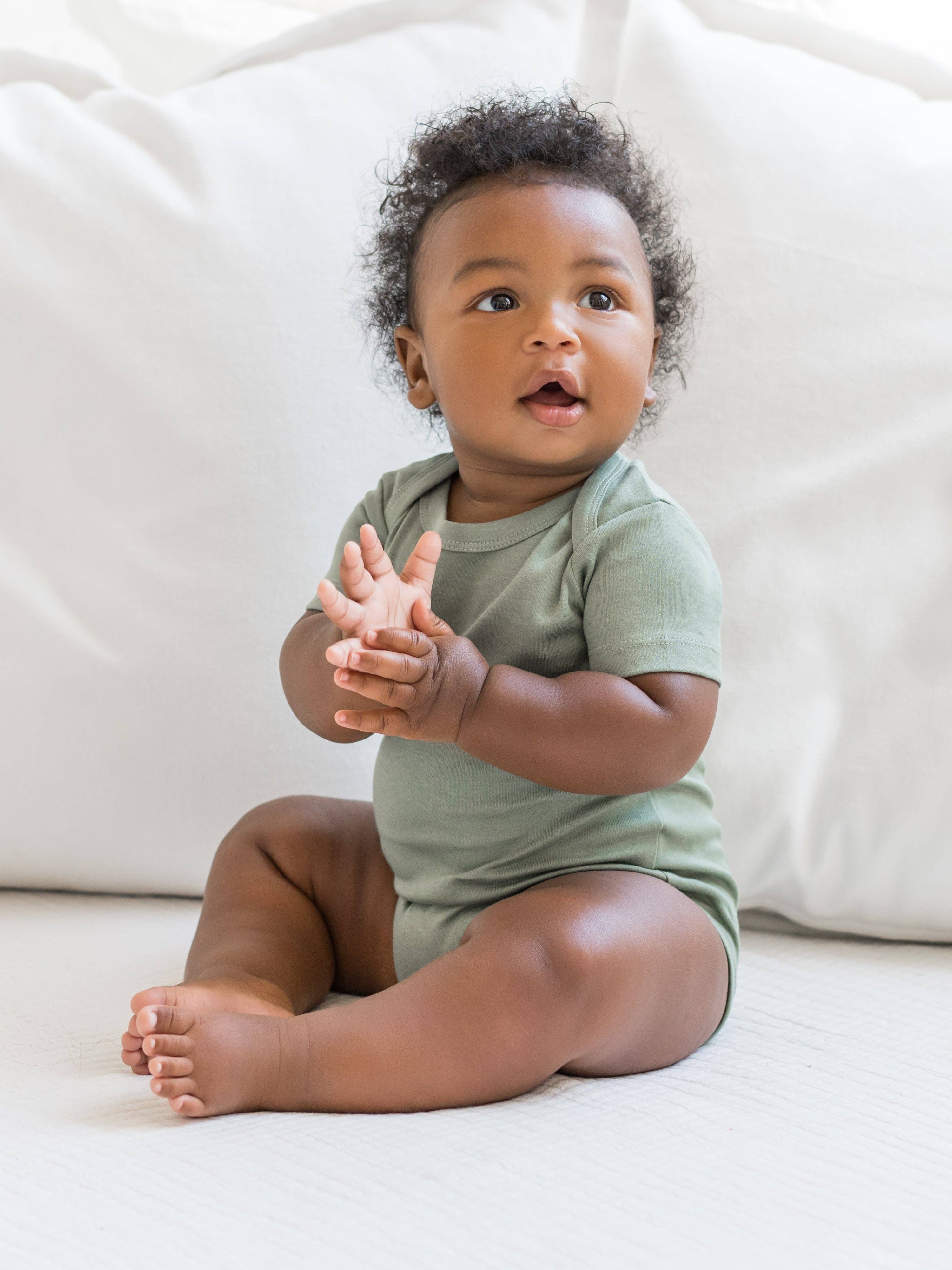 Organic Cotton Classic Short Sleeve Bodysuit - Thyme