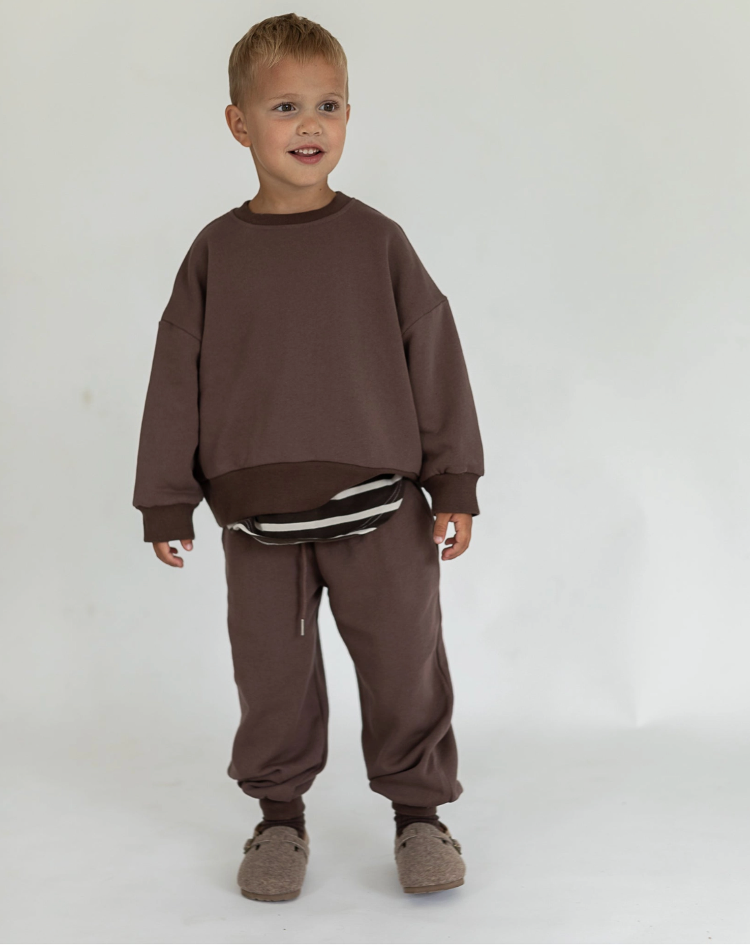COTTON SWEATSUIT SET - COCOA