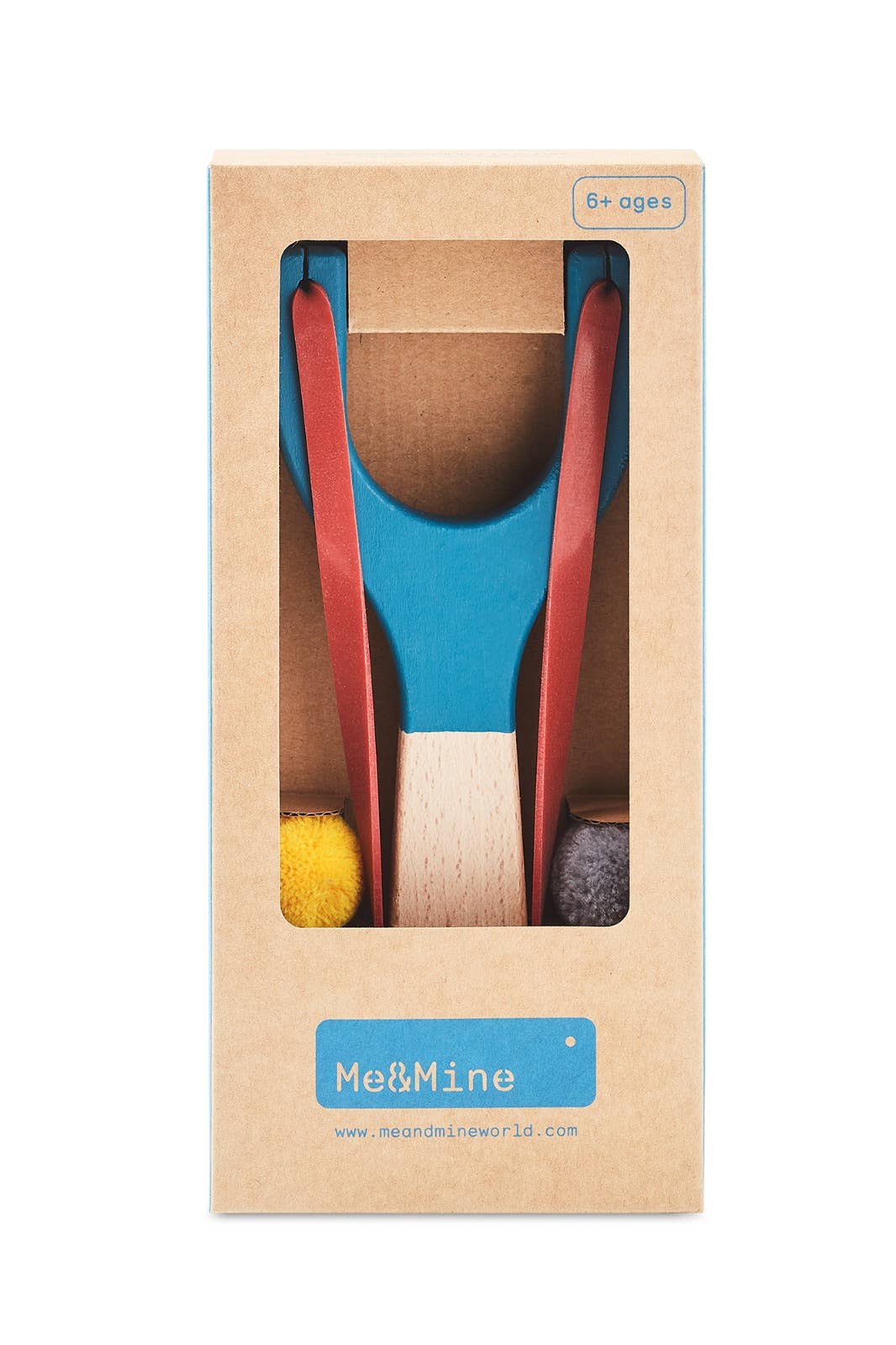 Me&Mine Wooden Catapult Slingshot with Pom Poms