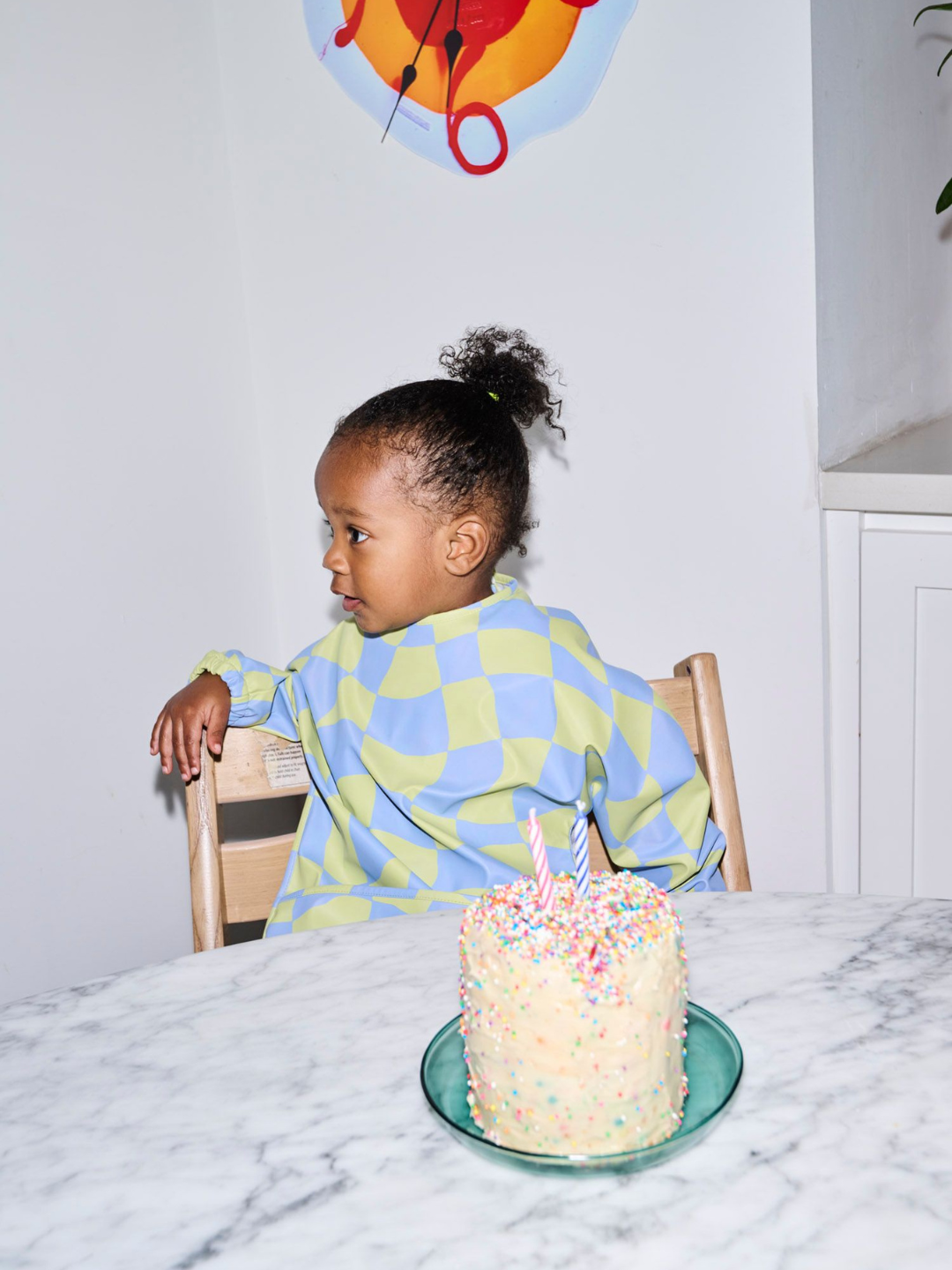 MILK TEETH  Green Checkers Smock Bib