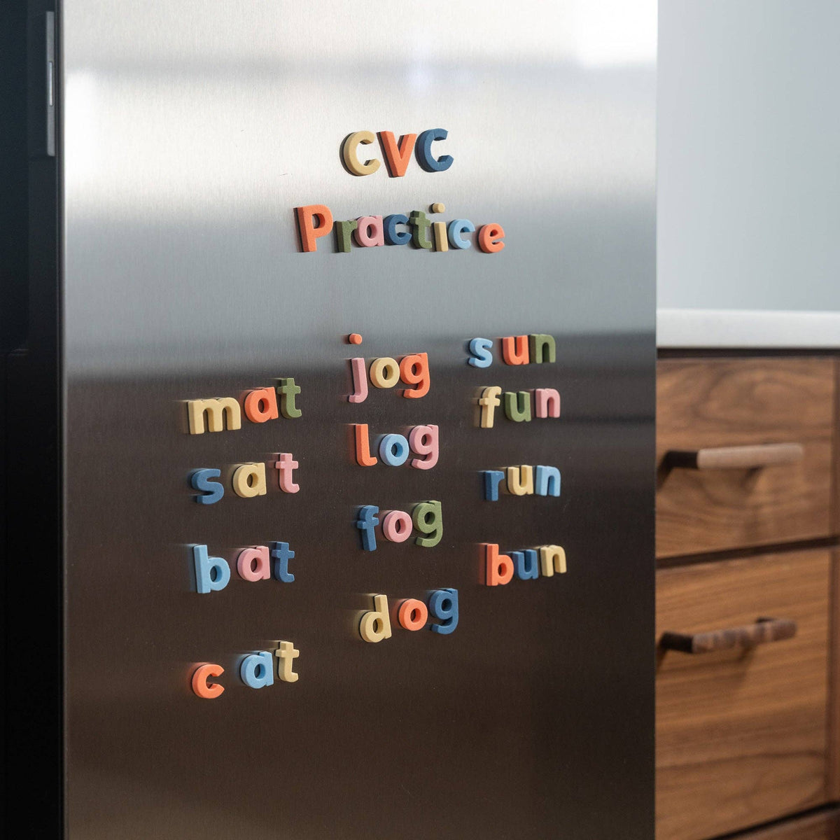 1" 140pc Lowercase Magnetic Letters in Rainbow Mod