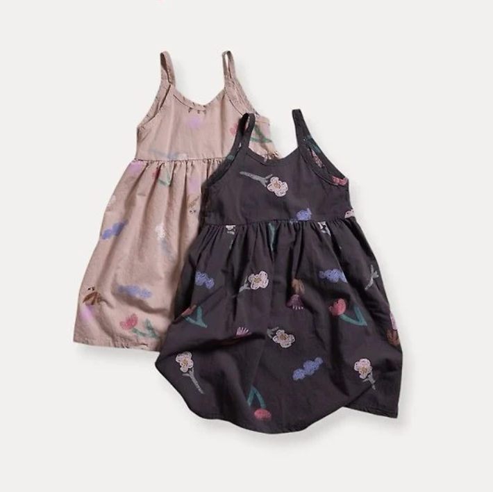Crae Flower Strap Sundress in Charcoal
