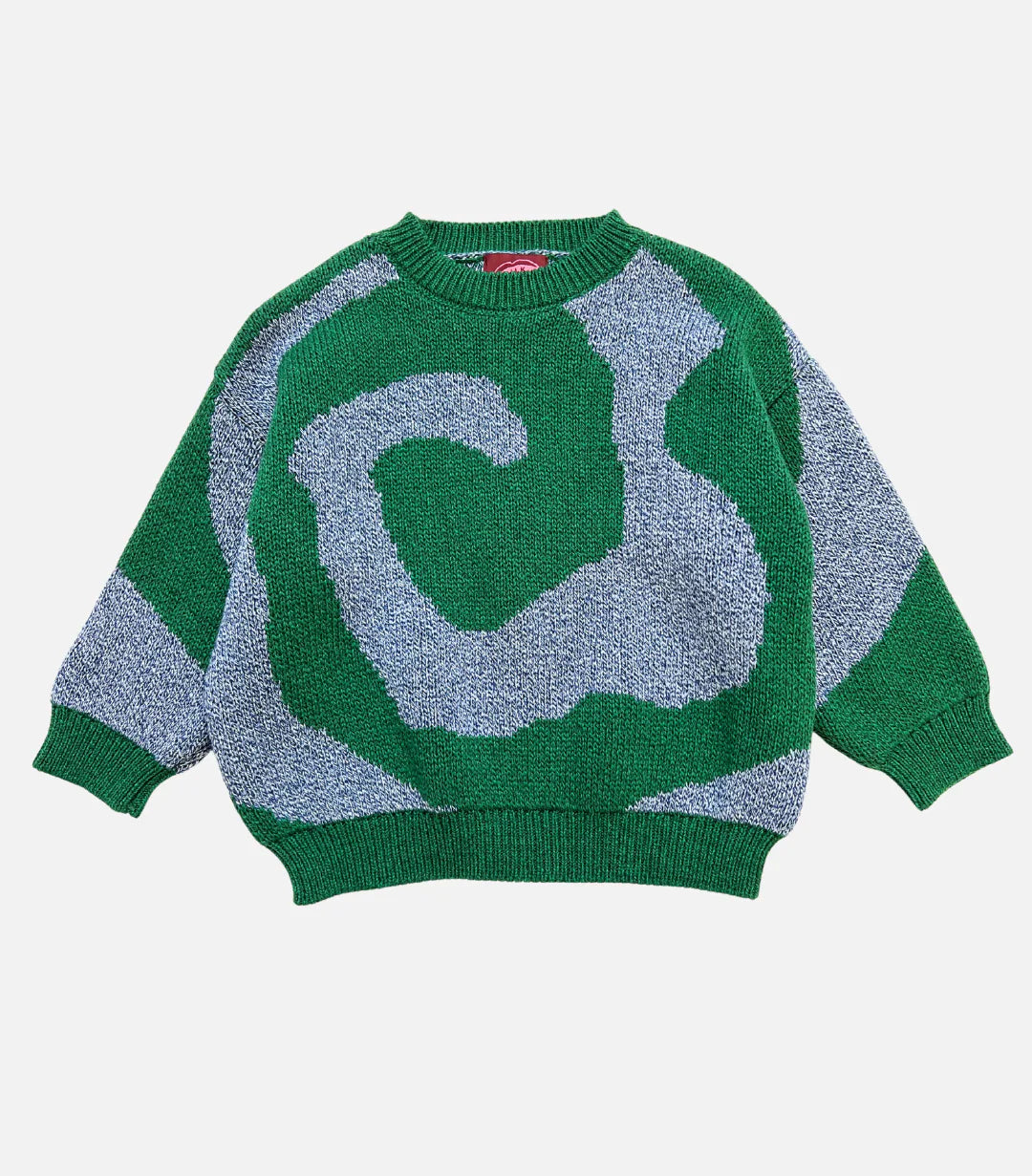 MILK TEETH Swirl Sweater in Green & Blue
