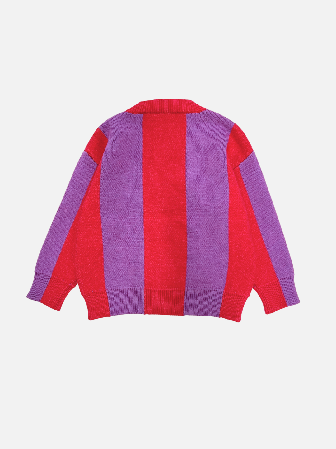 MILK TEETH Stripe Cardigan Red