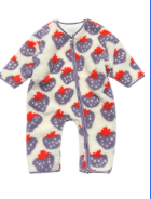 MILK TEETH Sherpa Stroller Suit Strawberry