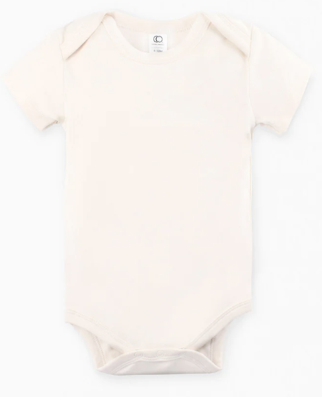 Organic Cotton Short Sleeve Bodysuit - Natural